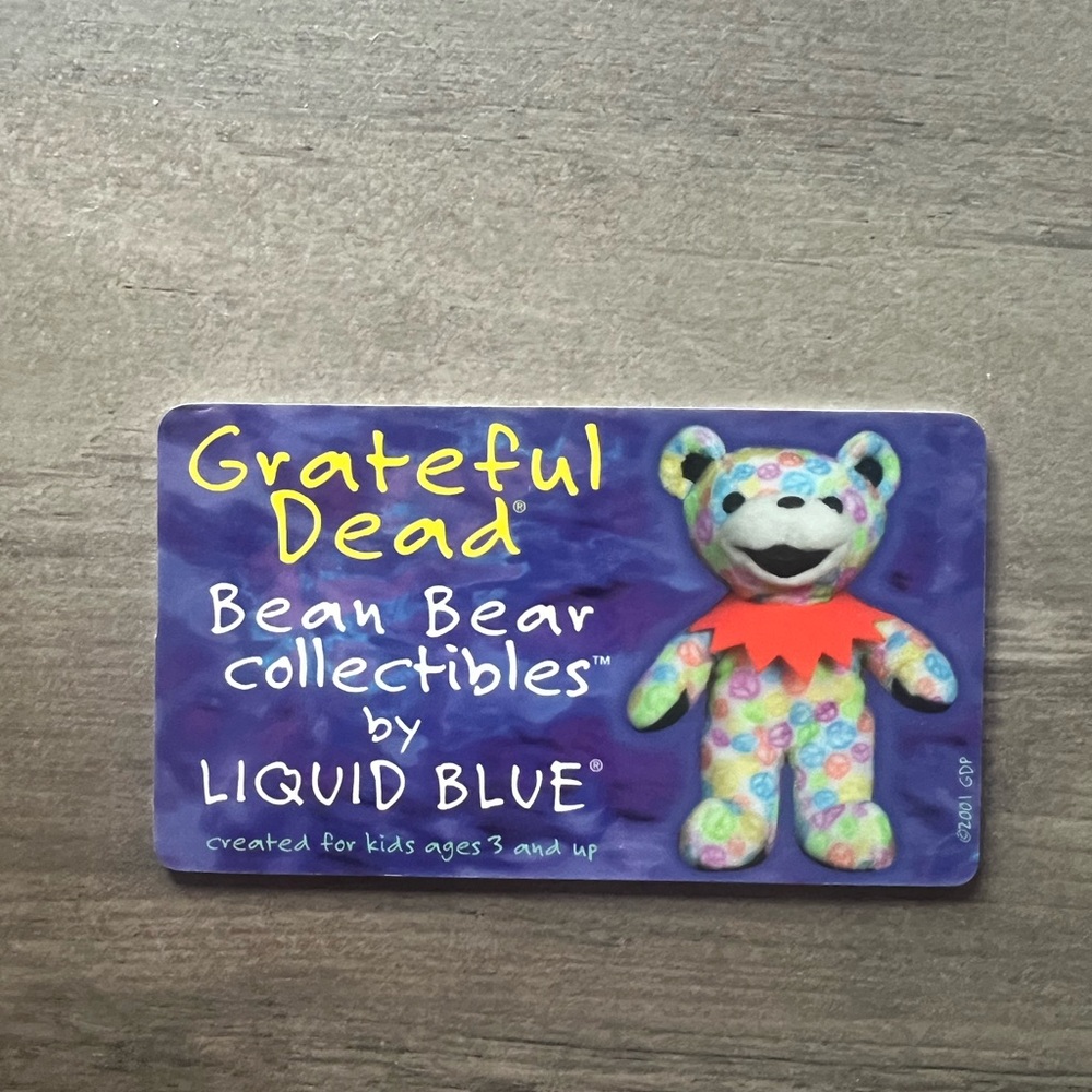 Grateful Dead Liquid Blue Bean Bear Collectibles Card